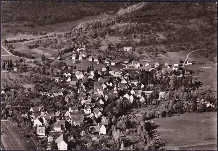 AK Rietenau, Fliegeraufnahme, Stadtansicht, gelaufen 1961