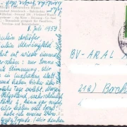 AK Altenbruch, Hotel Deutsches Haus, Gastraum, Nikolaikirche, Leuchtturm, gelaufen 1959