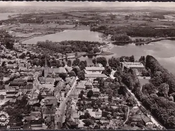 AK Eutin, Fliegeraufnahme, Stadtansicht, Kirche, gelaufen 1960