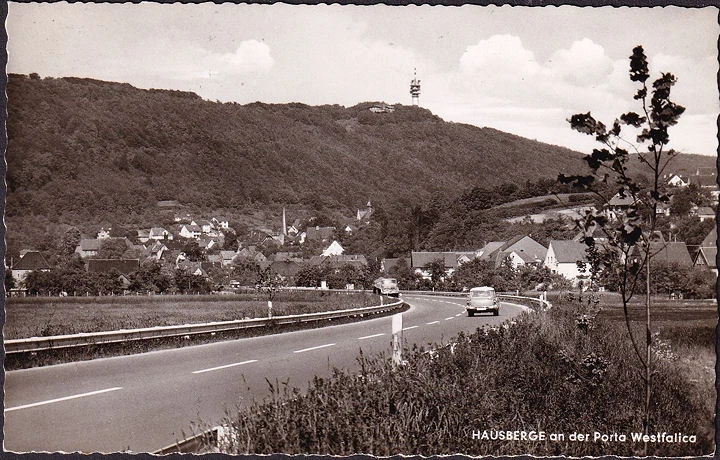 AK Hausberge mit Fernseh Sendeturm, ungelaufen-datiert 1967