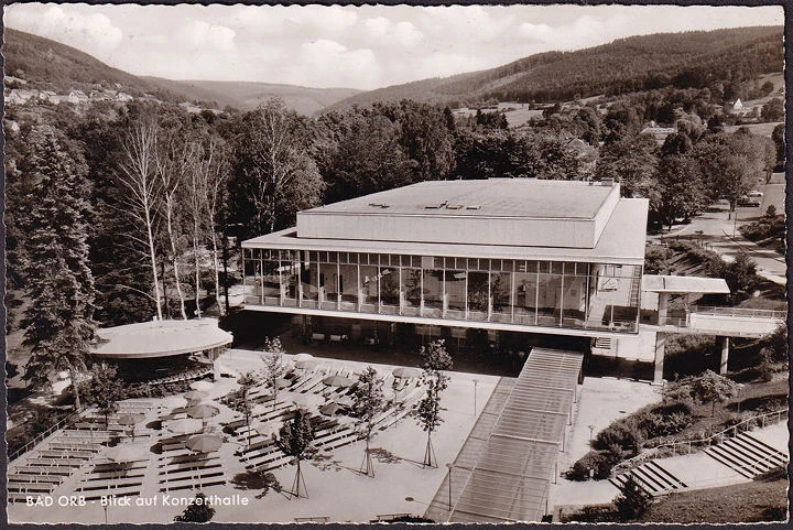 AK Bad Orb, Blick auf die Konzerthalle, gelaufen 1962