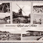 AK Wyk auf Föhr, Friesenmuseum, Hafen, Kurmittelhaus, MS Klaar Kiming, gelaufen 1966