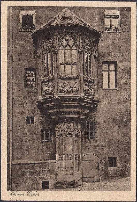 AK Nürnberg, Erker am Sebalderpfarrhaus, gelaufen 1933