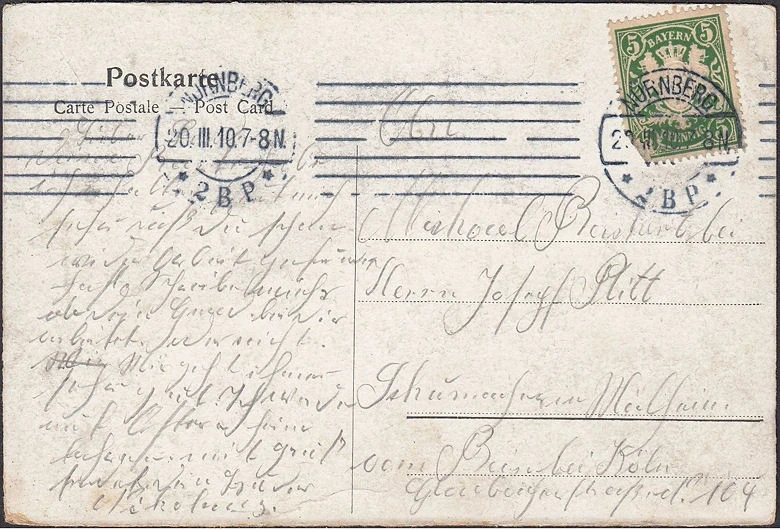 AK Nürnberg, Gänsemännchen, gelaufen 1910