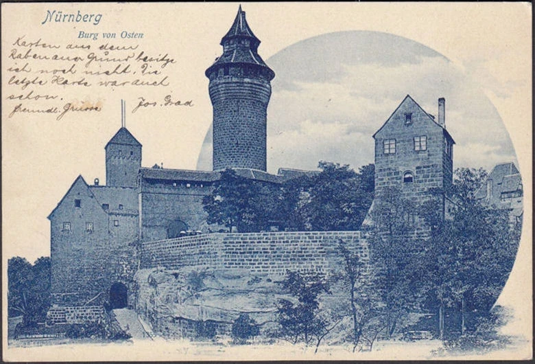 AK Nürnberg, Burg von Osten, gelaufen 1899