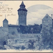 AK Nürnberg, Burg von Osten, gelaufen 1899