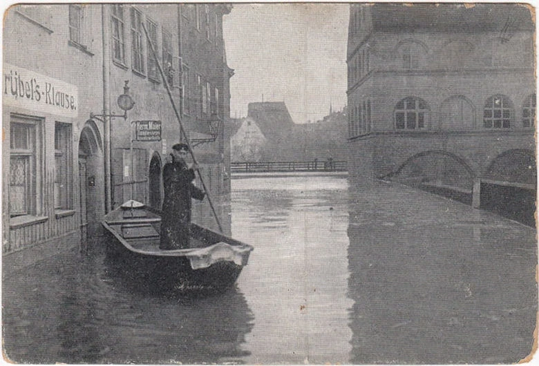 AK Nürnberg, Grübelstraße, Hochwasser 1909, ungelaufen