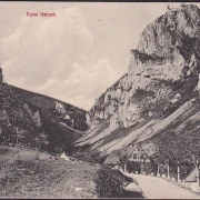 AK Donautal, Ruine Schloss Hausen, Häuser, Feldpost, gelaufen 1915