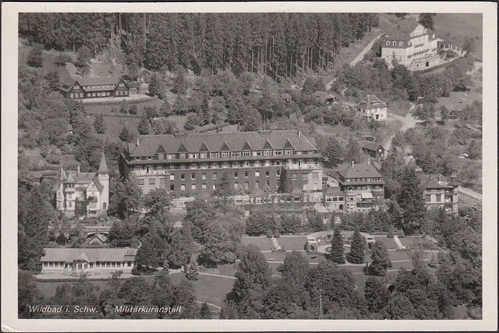 AK Bad Wildbad, Militärkurhaus, Fliegeraufnahme, ungelaufen