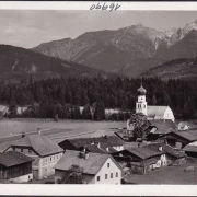 AK Oberleutasch, Stadtansicht mit Reitherspitze, ungelaufen