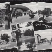 AK Bochum, Hauptbahnhof, Bongardstraße, Viktoriastraße, gelaufen 1961