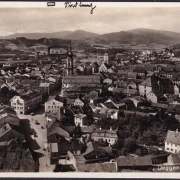 AK Deggendorf, Stadtansicht mit Kirche, ungelaufen-datiert 1936