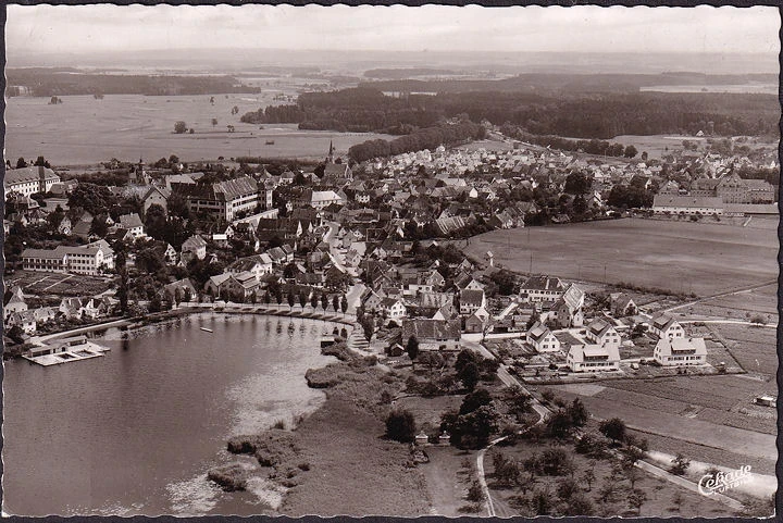 AK Altshausen, Fliegeraufnahme, gelaufen 1958