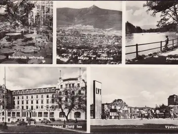 AK Liberec, Botanicka zahrada. Hotel Zlaty lev, Vystaviste, ungelaufen