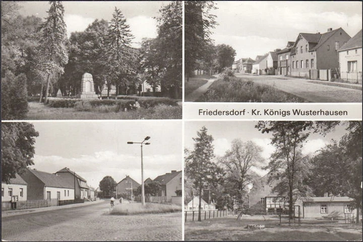 AK Friedersdorf, Denkmal, Straßenansichten, ungelaufen