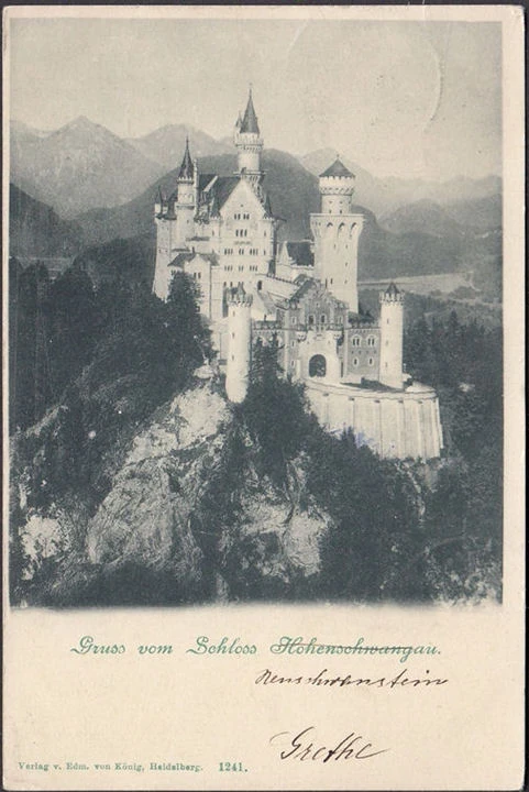 AK Schwangau, Schloss Neuschwanstein, Fehldruck, gelaufen 1899