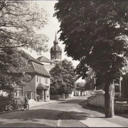 AK Pretzsch, Goetheallee, Kirche, ungelaufen