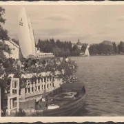 AK Pörtschach, Partie am Cafe Werzer, Bootshaus, gelaufen 1942