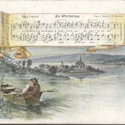 AK Am Wörthersee, Ruhig wiegend, Liederkarte, gelaufen 1899