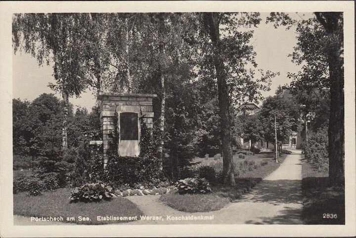 AK Pörtschach, Etablissement Werzer, Koschatdenkmal, ungelaufen- datiert 1929