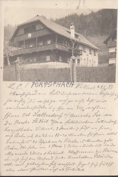 AK Pörtschach, Gasthaus, Pension, gelaufen 1937