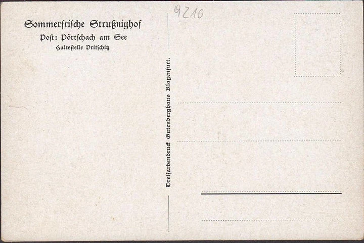 AK Strußnighof, Ortsansicht, Künstler AK, ungelaufen