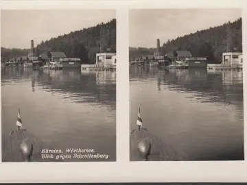 AK Kärnten, Blick gegen Schrottenburg, Stereo AK, ungelaufen