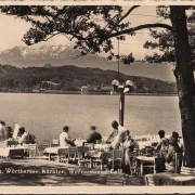 AK Pörtschach, Werzerstrand, Strand Cafe, Terrasse, ungelaufen