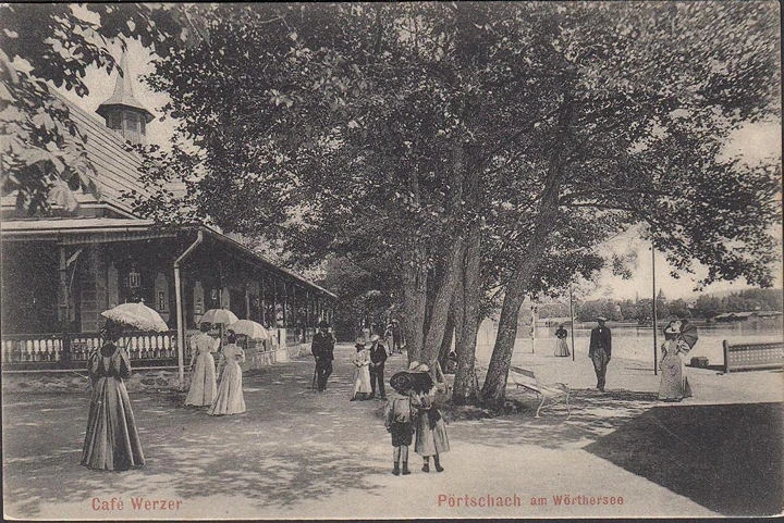 AK Pörtschach, Cafe Werzer, Promenade, ungelaufen