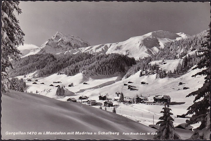 AK Gargellen, Panoramaansicht im Winter, ungelaufen