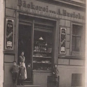 AK Berlin Tempelhorf, Bäckerei A. Rusicke, Manteuffelstraße 129, Foto AK, gelaufen 1909