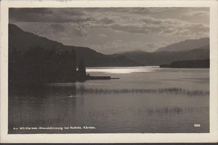 AK Reifnitz, Abendstimmung am Wöthersee, gelaufen 1927