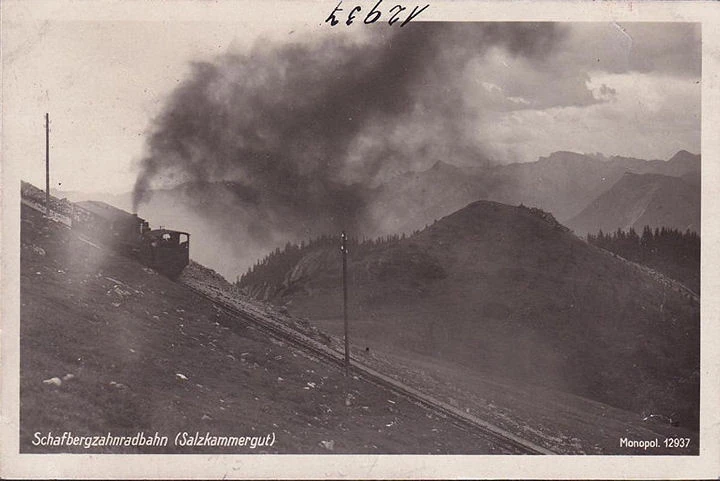 AK St. Wolfgang, Schafberg, Zahnradbahn, Foto AK, ungelaufen