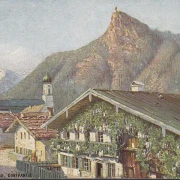 AK Oberammergau, Dorfpartie, Dt. Reich Mi.Nr. 114b, gelaufen 1922