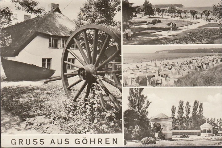 AK Göhren, Bauernhaus, Promenade, Strand, gelaufen 1976