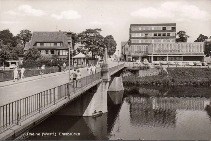 AK Rheine, Emsbrücke, ungelaufen