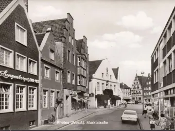 AK Rheine, Marktstraße, Langenberger Pils, Löwen Apotheke, ungelaufen