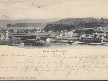 AK Gruss aus Zuchwil, Stadtansicht, gelaufen 1907