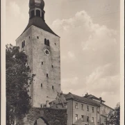 AK Regen, Kirchplatz, Kriegerdenkmal, Papierhaus Hesse, gelaufen 1938