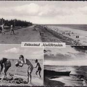 AK Kalifornien, Ostseebad, Deich, Strandgäste, Strand, gelaufen 1956