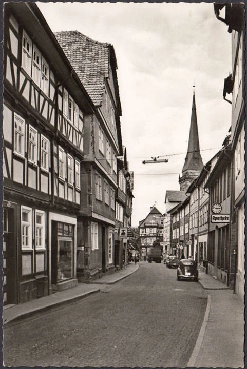 AK Hessisch Lichtenau, Landgrafenstraße, Apotheke, Hotel, VW Käfer, ungelaufen