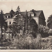 AK St. Wendel, Hildegardisheim, Bahnpost, gelaufen 1937