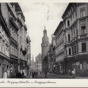 AK Halle (Saale), Leipziger Straße, Leipziger Turm, Hotel, gelaufen 1938