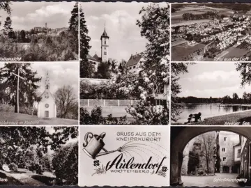 AK Aulendorf, Kapelle, Kirche, Steeger See, Park, gelaufen 1962