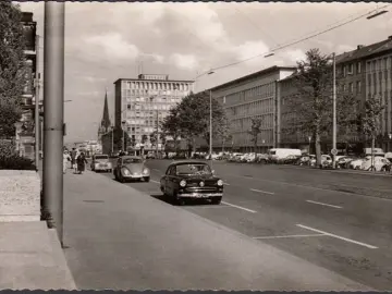 AK Kassel, Ständeplatz, VW Käfer, ungelaufen-datiert 1958