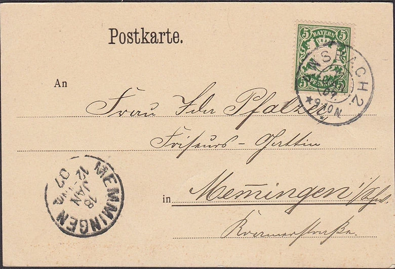 AK Ansbach, Gumbertuskirche, gelaufen 1907