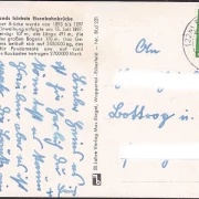 AK Solingen, Müngstener Brücke, Eisenbahn, gelaufen 1957