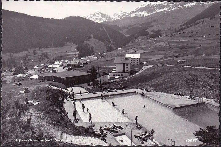 AK Serfaus, Alpenschwimmbad, ungelaufen