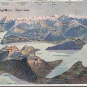 AK Rigi, Vitzgau Rigi Bahn, Rigi Scheidegg Bahn, Fahrplan, Ausflugsziele, Klappkarte, ungelaufen