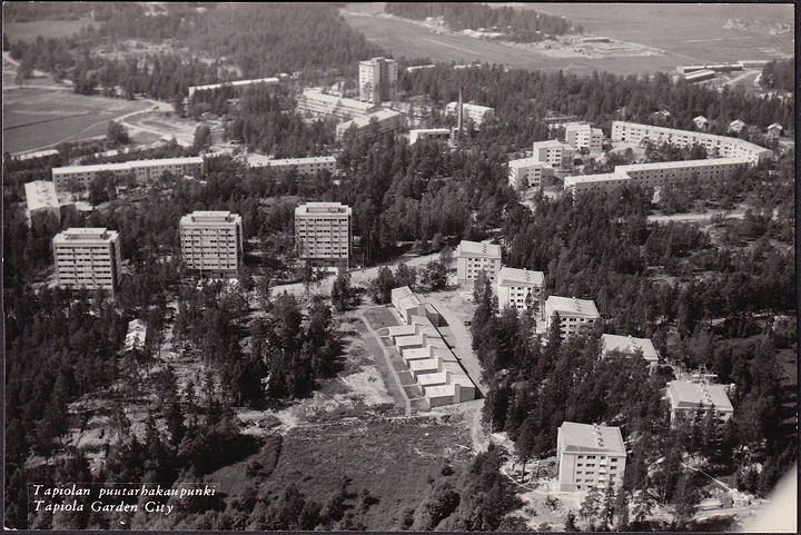 AK Tapiola, Östliches Stadtviertel, Fliegeraufnahme, ungelaufen